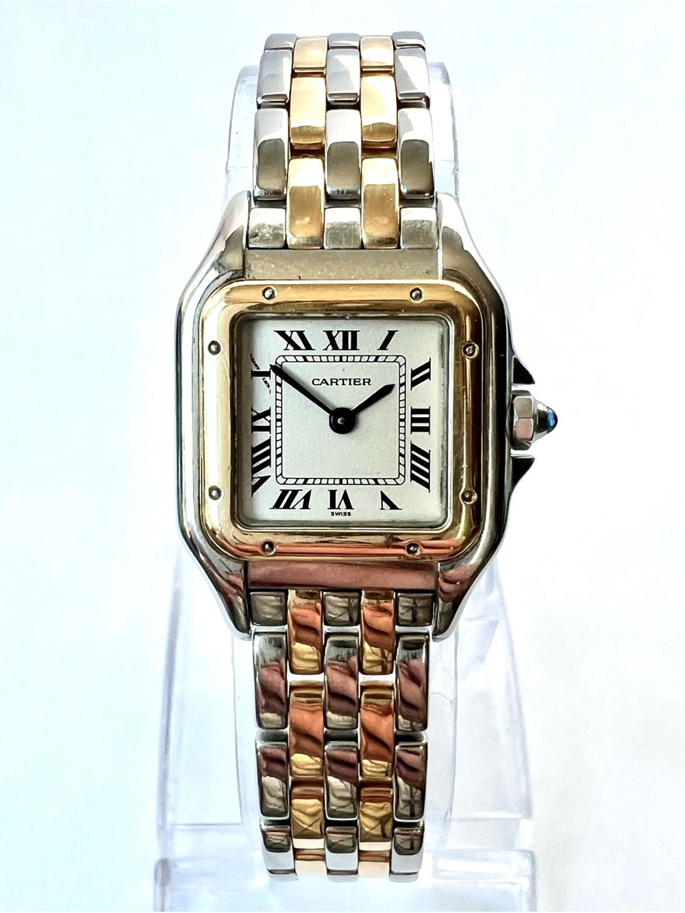 CARTIER PANTHERE 23mm Quartz 2 Row Gold Watch Cream Dial